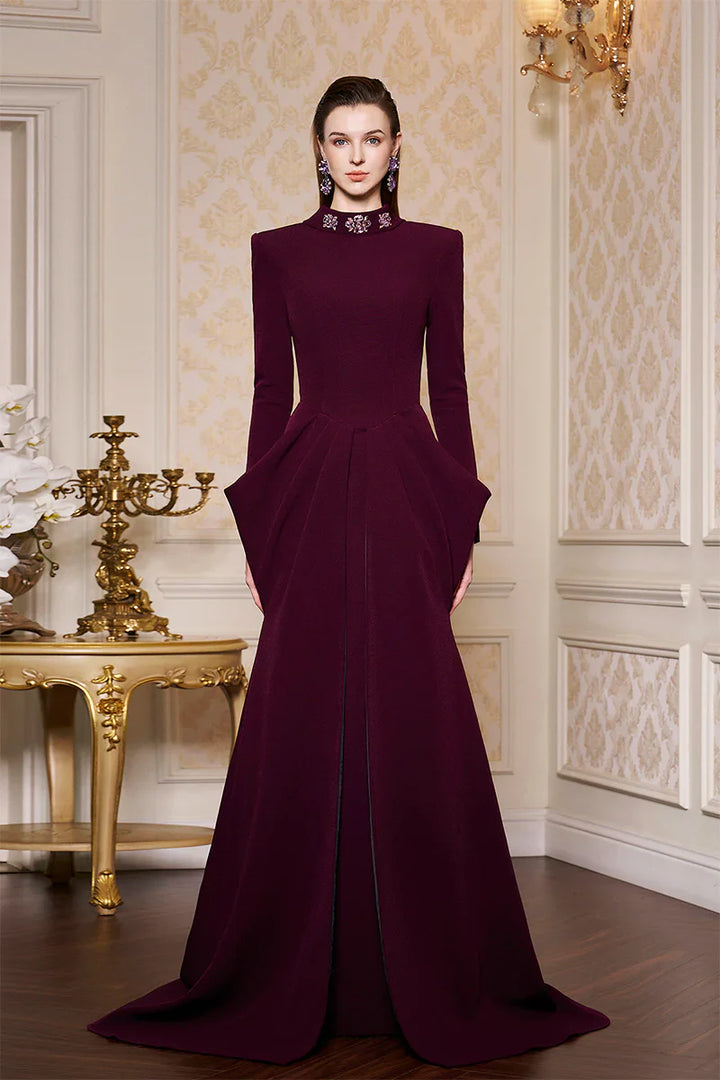structured mermaid gown with sculpted waist panels – ODD- LYSANDRA