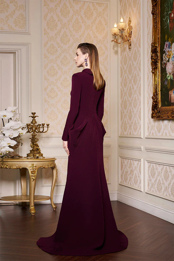 structured mermaid gown with sculpted waist panels – LYSANDRA