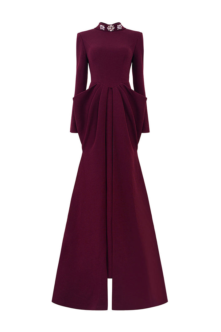 structured mermaid gown with sculpted waist panels – LYSANDRA
