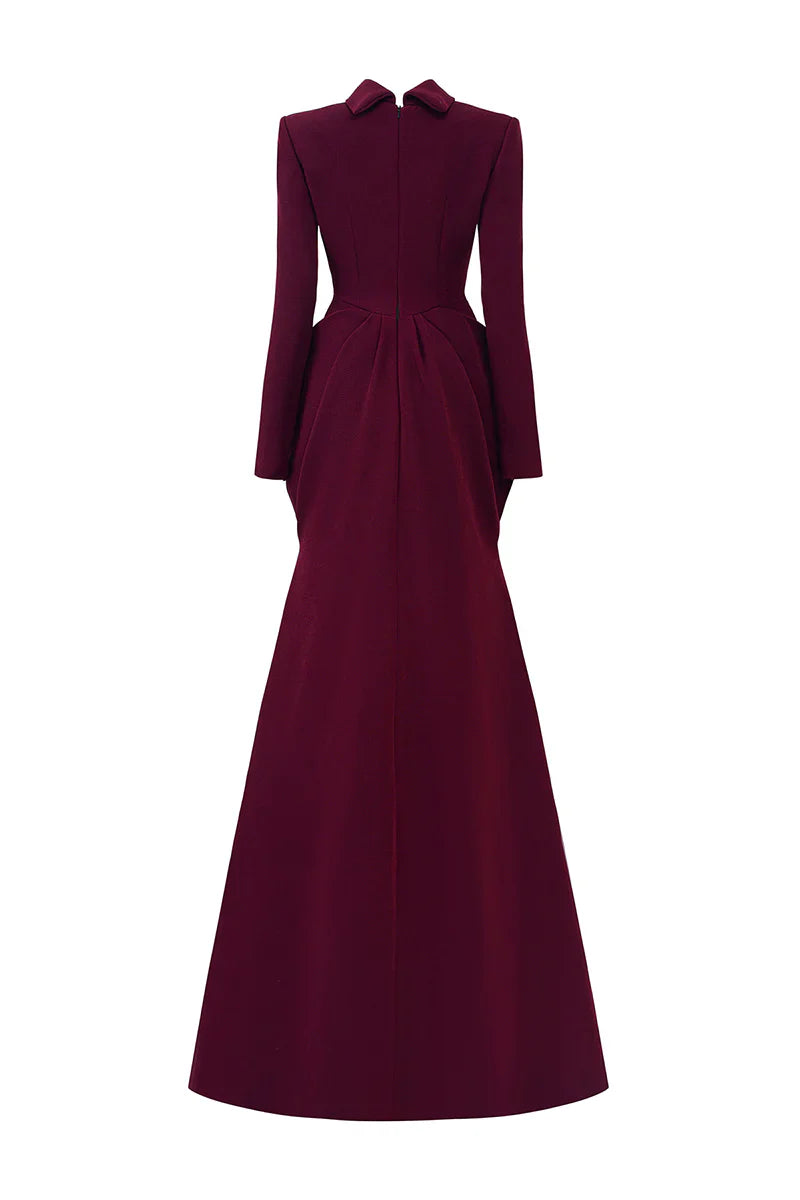 structured mermaid gown with sculpted waist panels – LYSANDRA