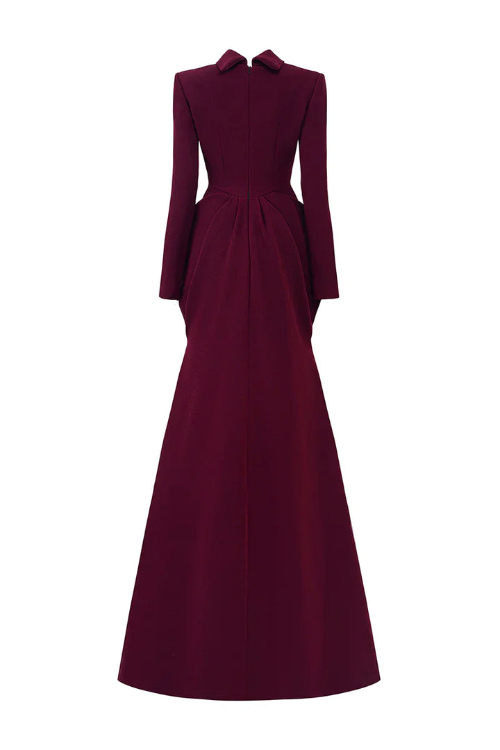 structured mermaid gown with sculpted waist panels – LYSANDRA