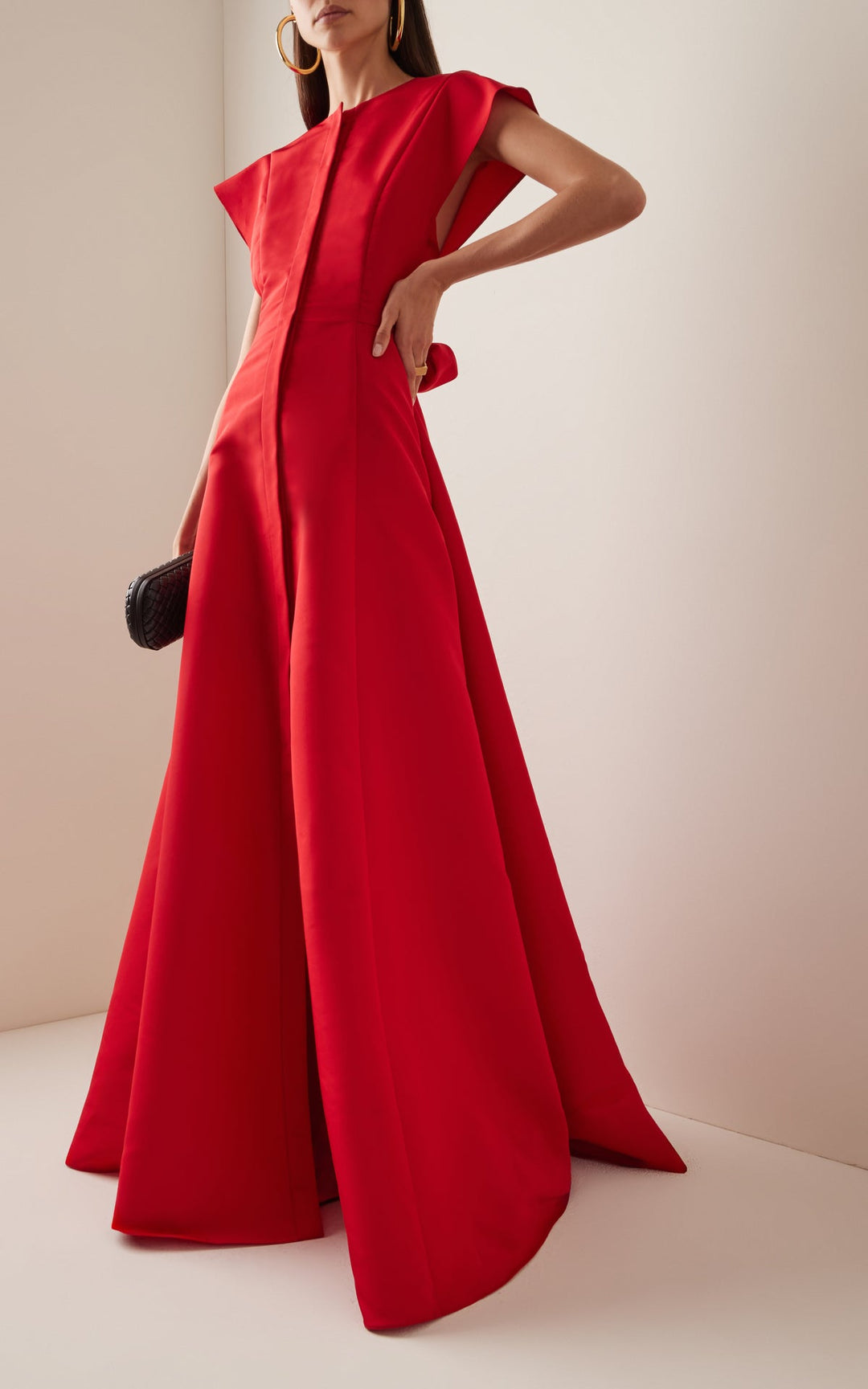 cap-sleeve gown with waist sash – ODD- VIVIEN