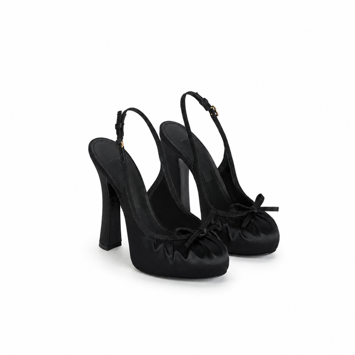 Champagne Satin Slingback Heels – Ballet
