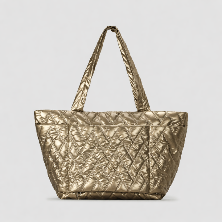 quilted oversized tote bag with padded straps – PUFFER