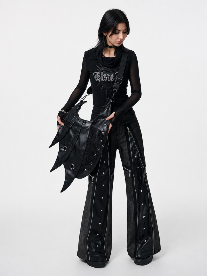 Asymmetrical Eyelet Shoulder Bag - Avant