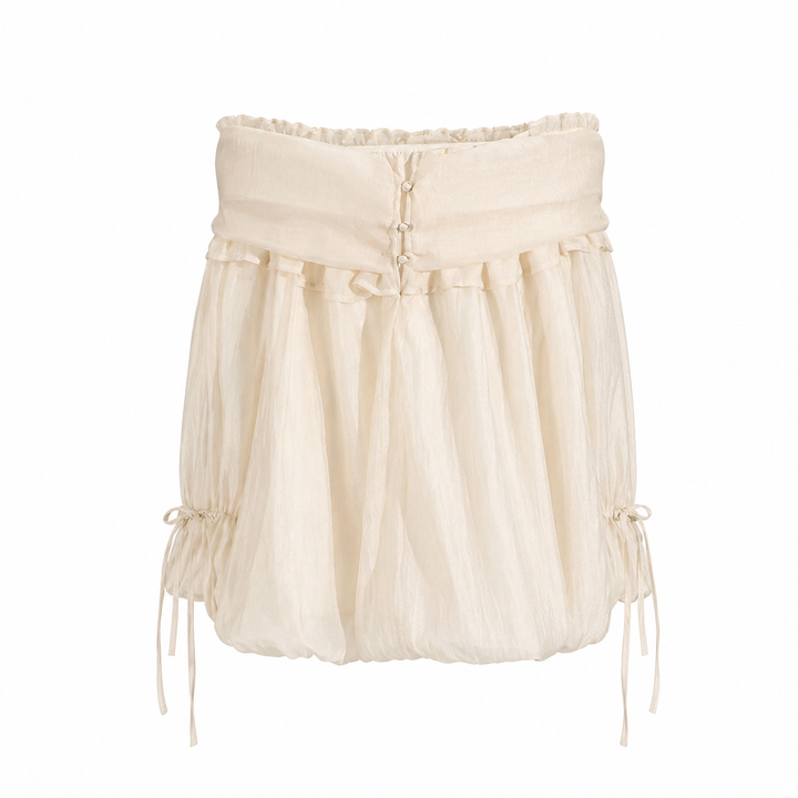 Burgundy Sheer Off-Shoulder Ruffle Blouse – ELVIRES
