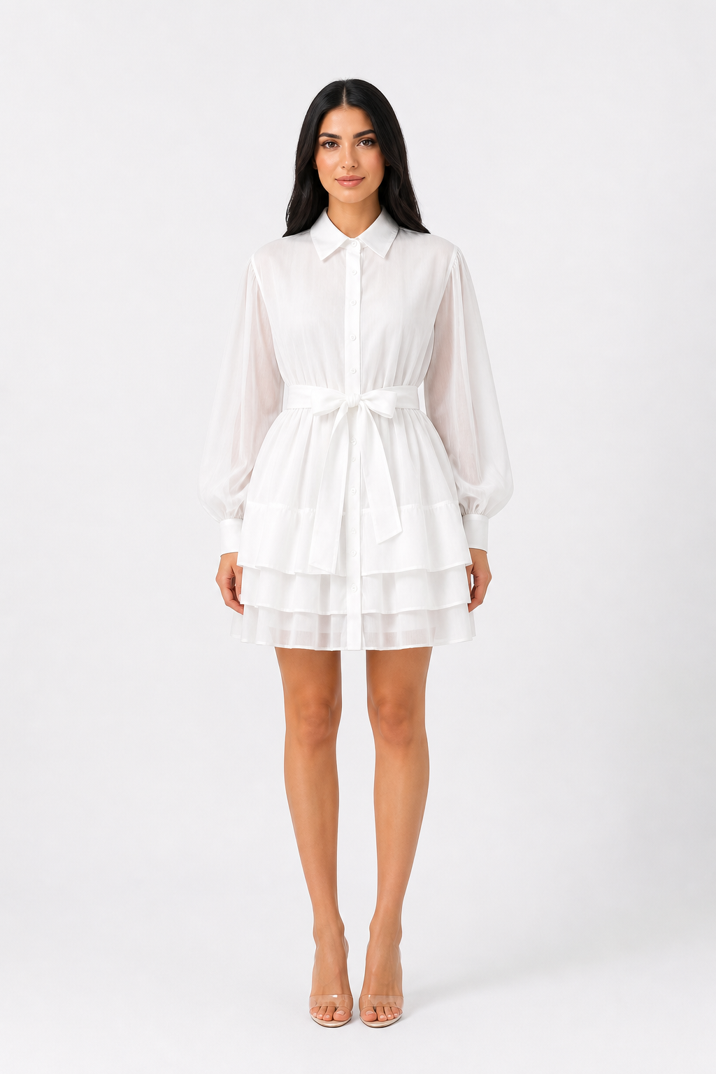 Leopard Print Sheer Layered Shirt Dress – NOIRÉ