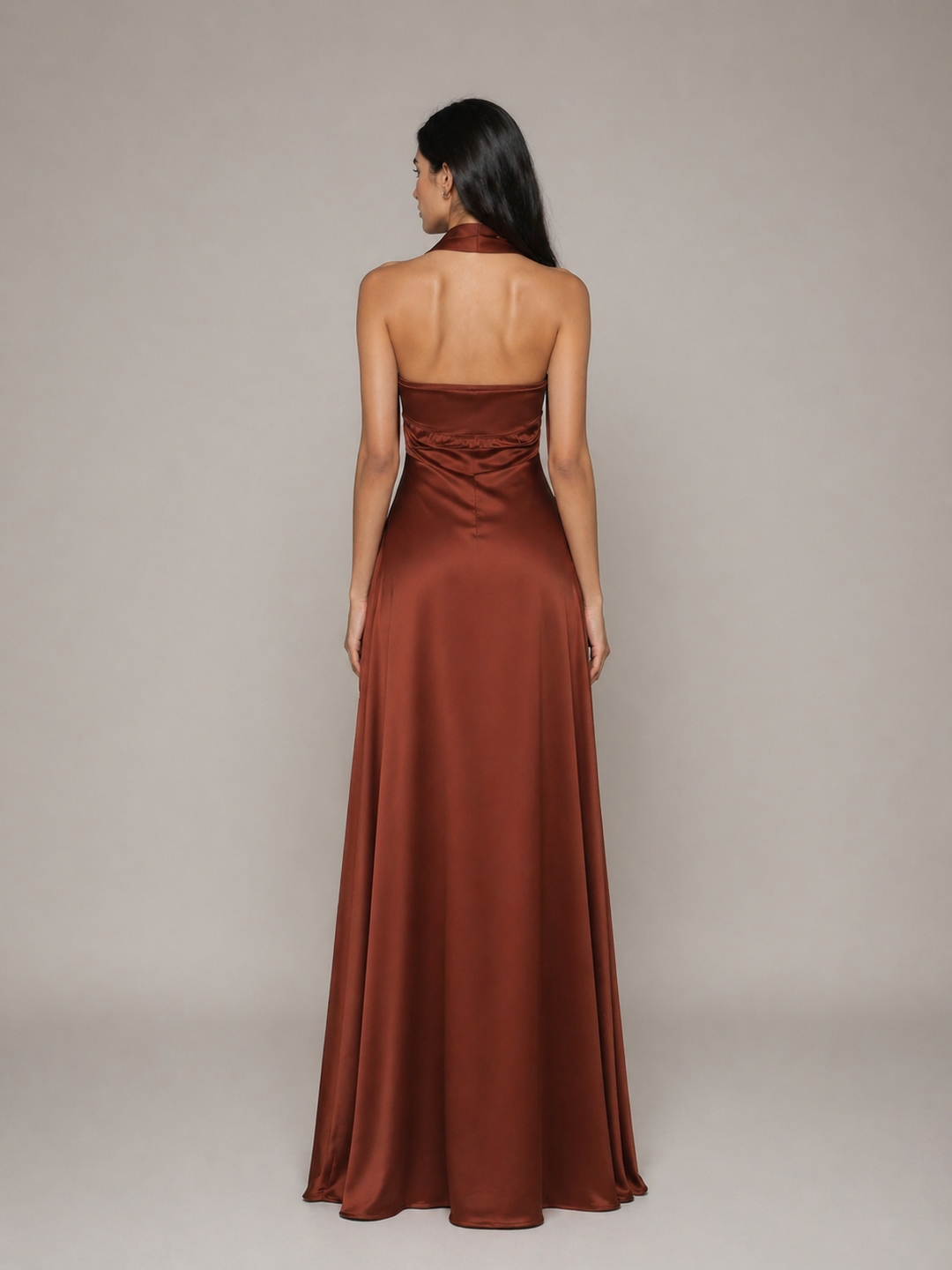 Satin Halter Maxi Dress - SIENNA