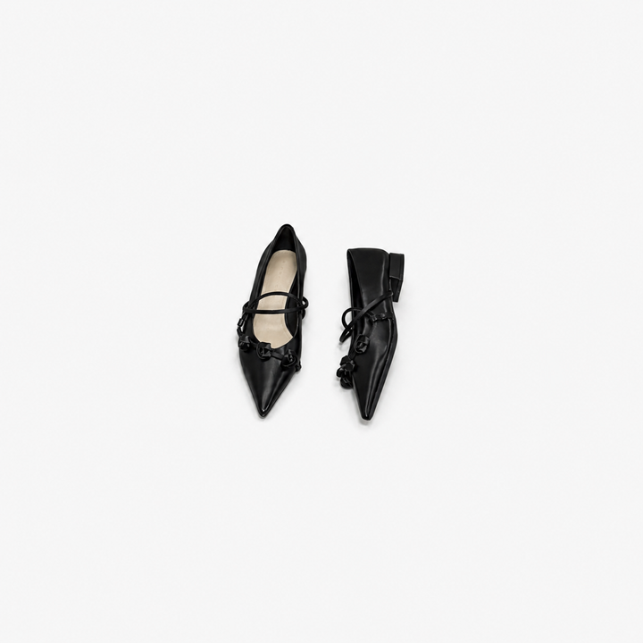 satin mary jane flat with rose appliqué strap – BLOSSOM