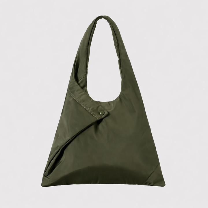 lightweight slouchy shoulder bag with snap detail – OLIVE