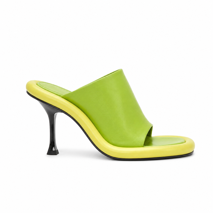 Colorblock Sculpted Heel Mule Sandals – CANDY