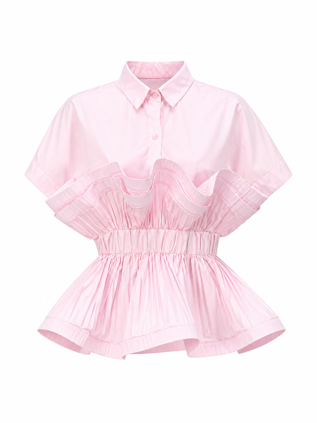 Blush Layered Ruffle Shirt – LUMINA