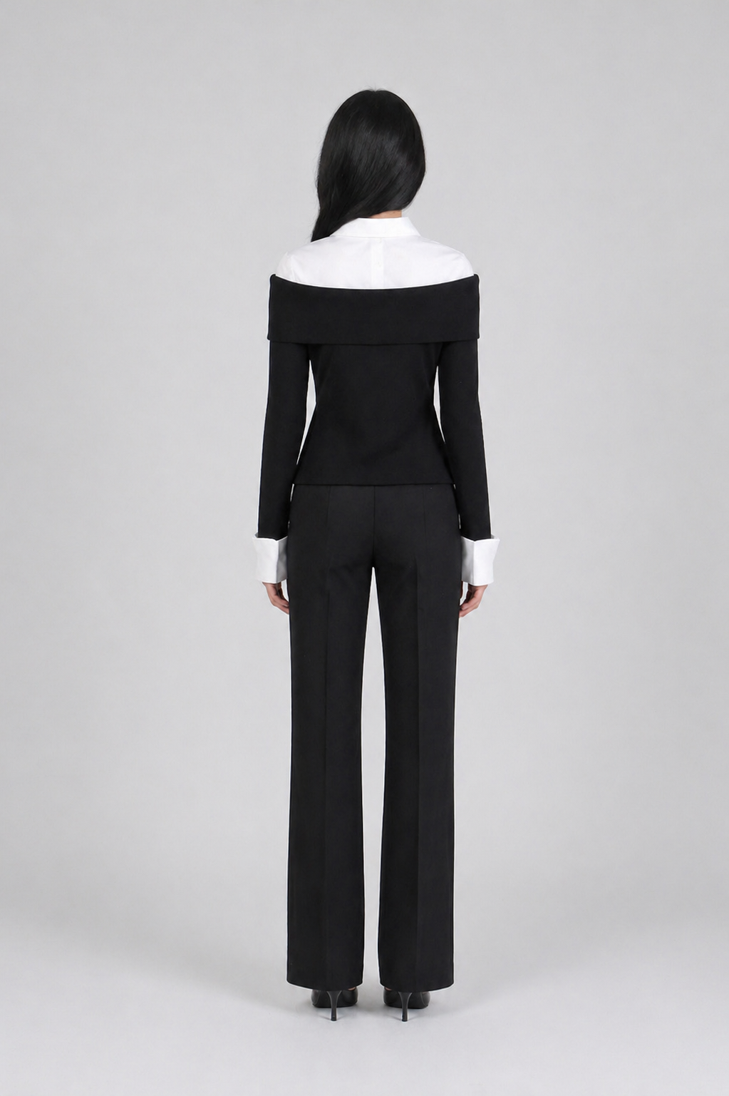 Black Off-Shoulder Layered Shirt Top – MONÉRA