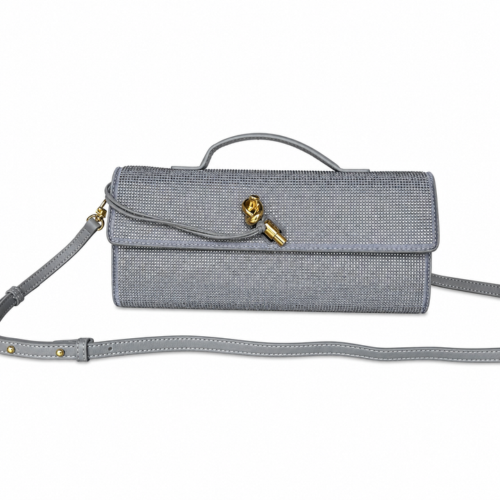 Crystal Embellished Evening Clutch Bag – MOCHA