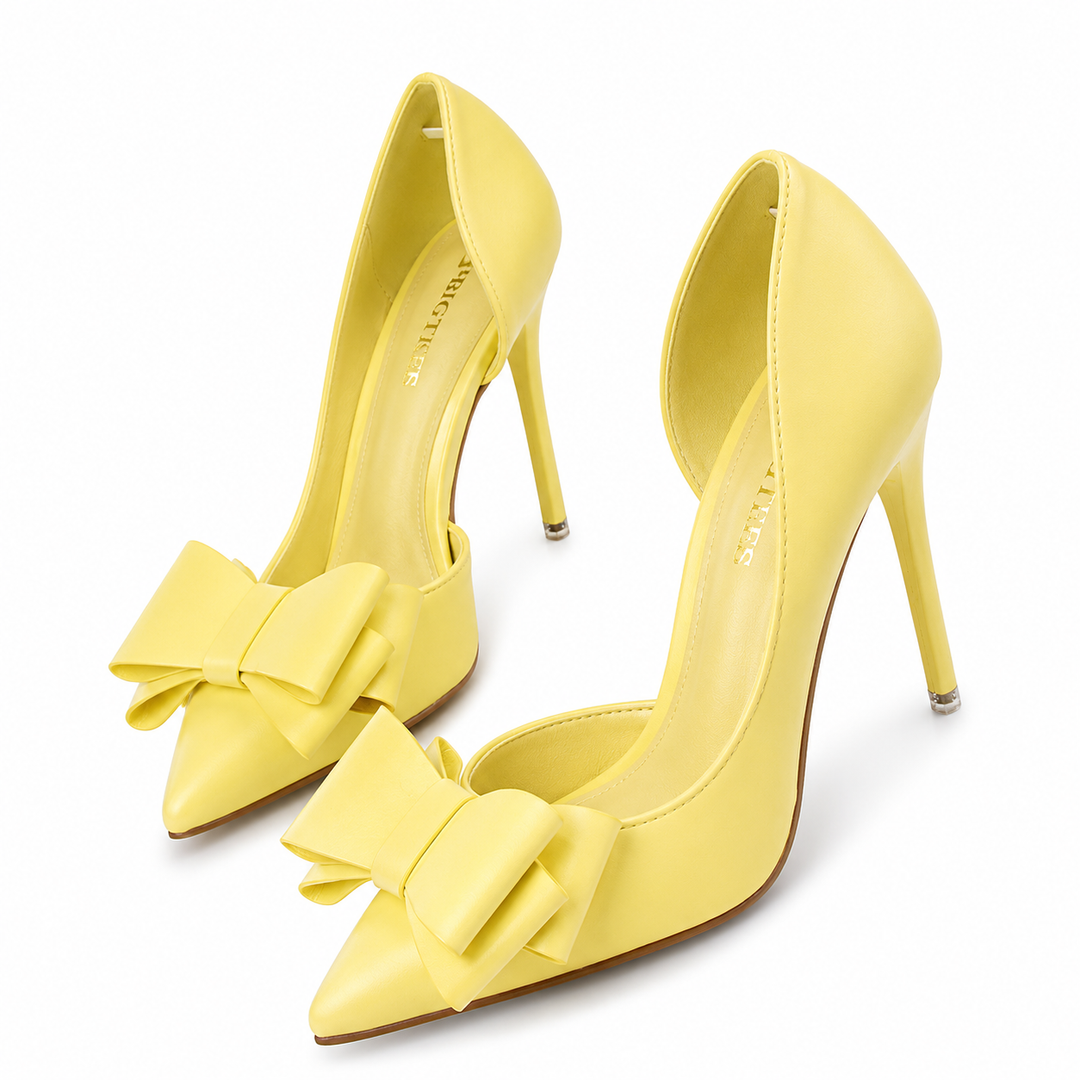 Baby Blue Bow Pointed Stiletto Heels – ÉLISAVIA