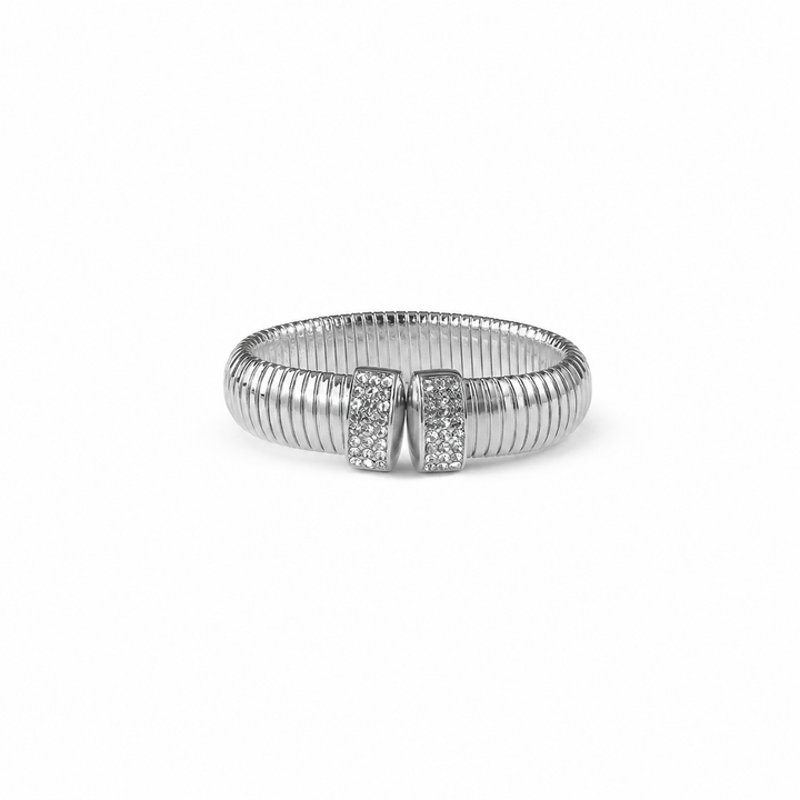 ribbed cuff bracelet with pavé crystal tips – NOVAXI