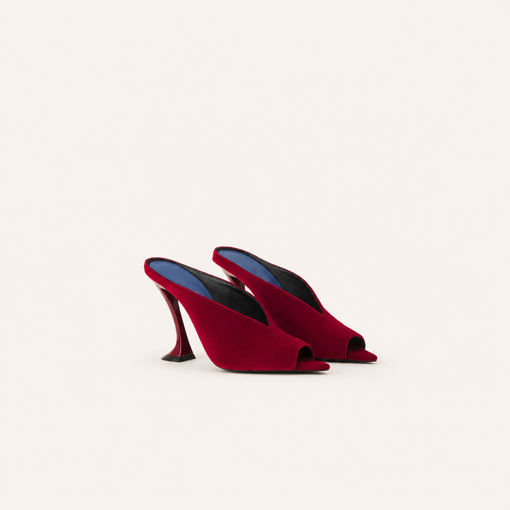 Velvet Sculpted Heel Mule Sandals – ROUGEVEL