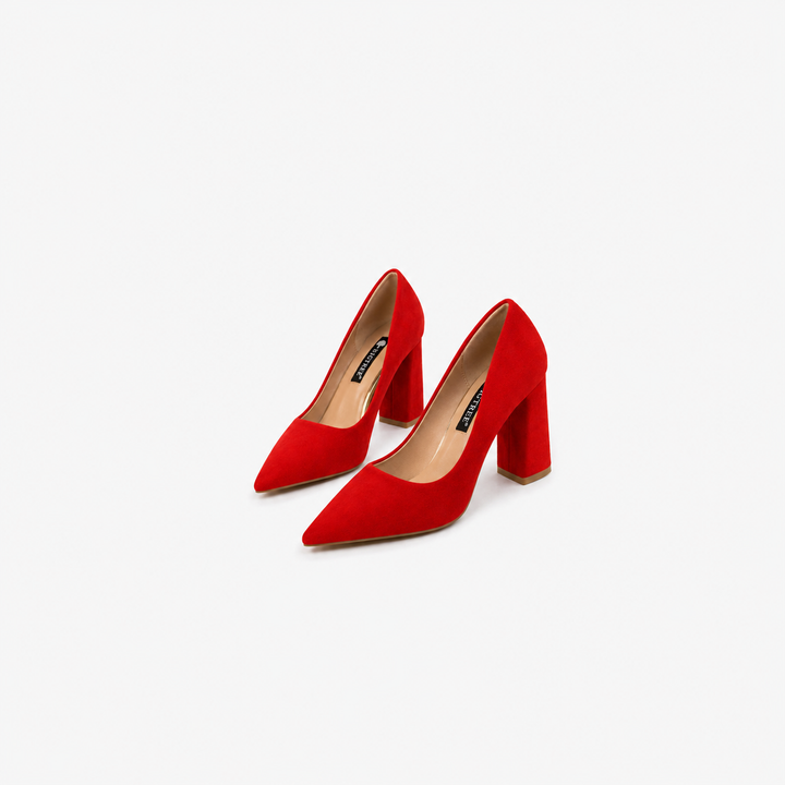 Minimalist Suede Block Heel Pumps – IVORÉS