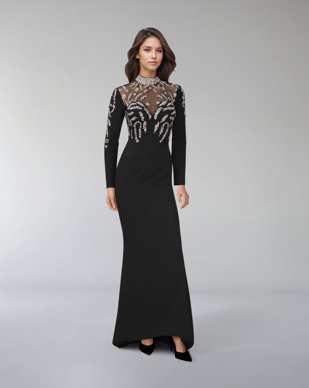 Sequined column dress with sweetheart neckline - ODD- ROTHAN