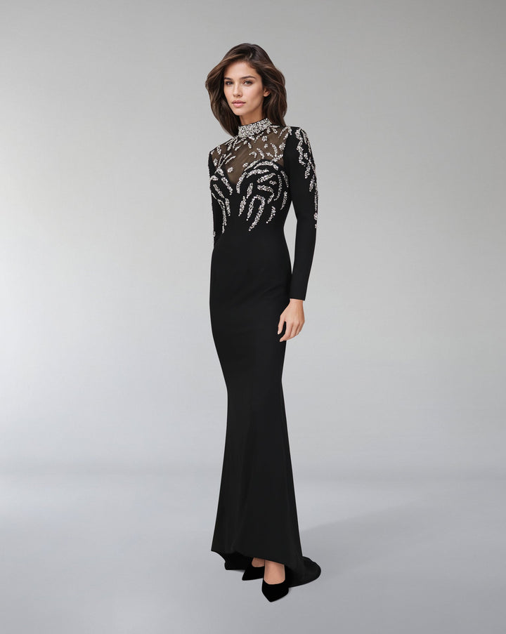 Sequined column dress with sweetheart neckline - ODD- ROTHAN