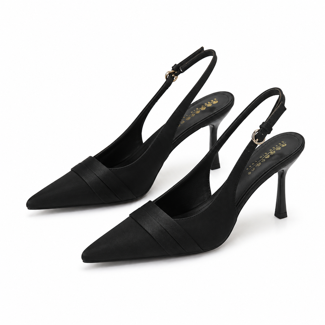 Purple Satin Slingback Pointed Heels – VIORELLE