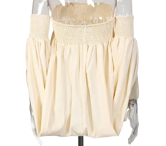 Buttercream Off-Shoulder Draped Blouse – ÉLARA