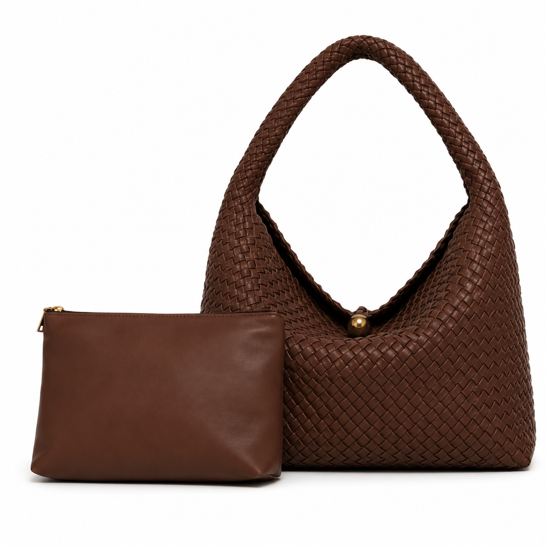 Brown Woven Hobo Shoulder Bag Set – LAVÉLLE