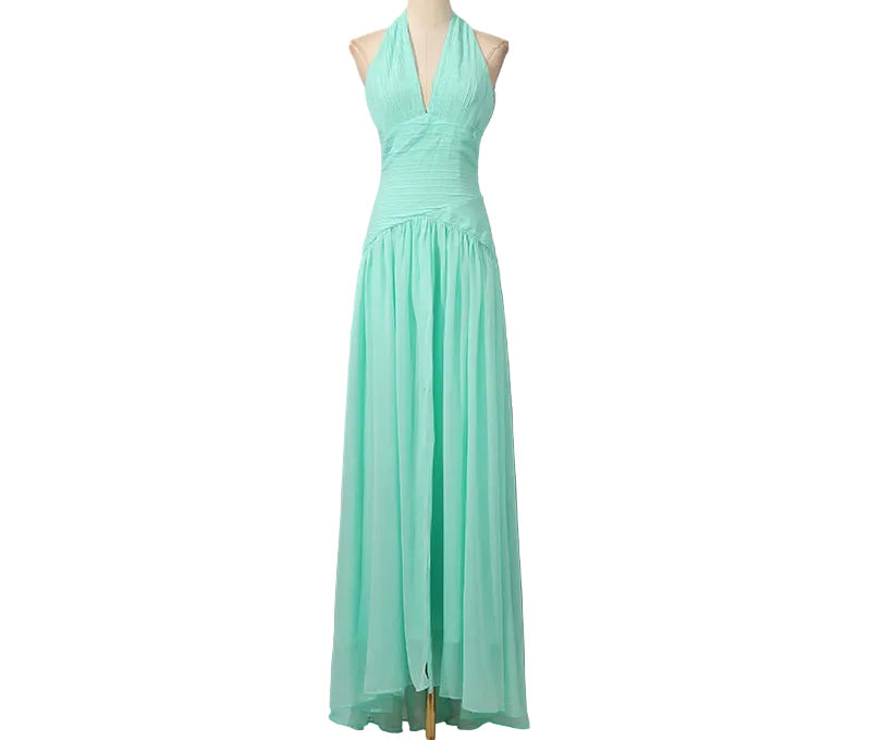 Mint Halter Chiffon Gown - Serenity