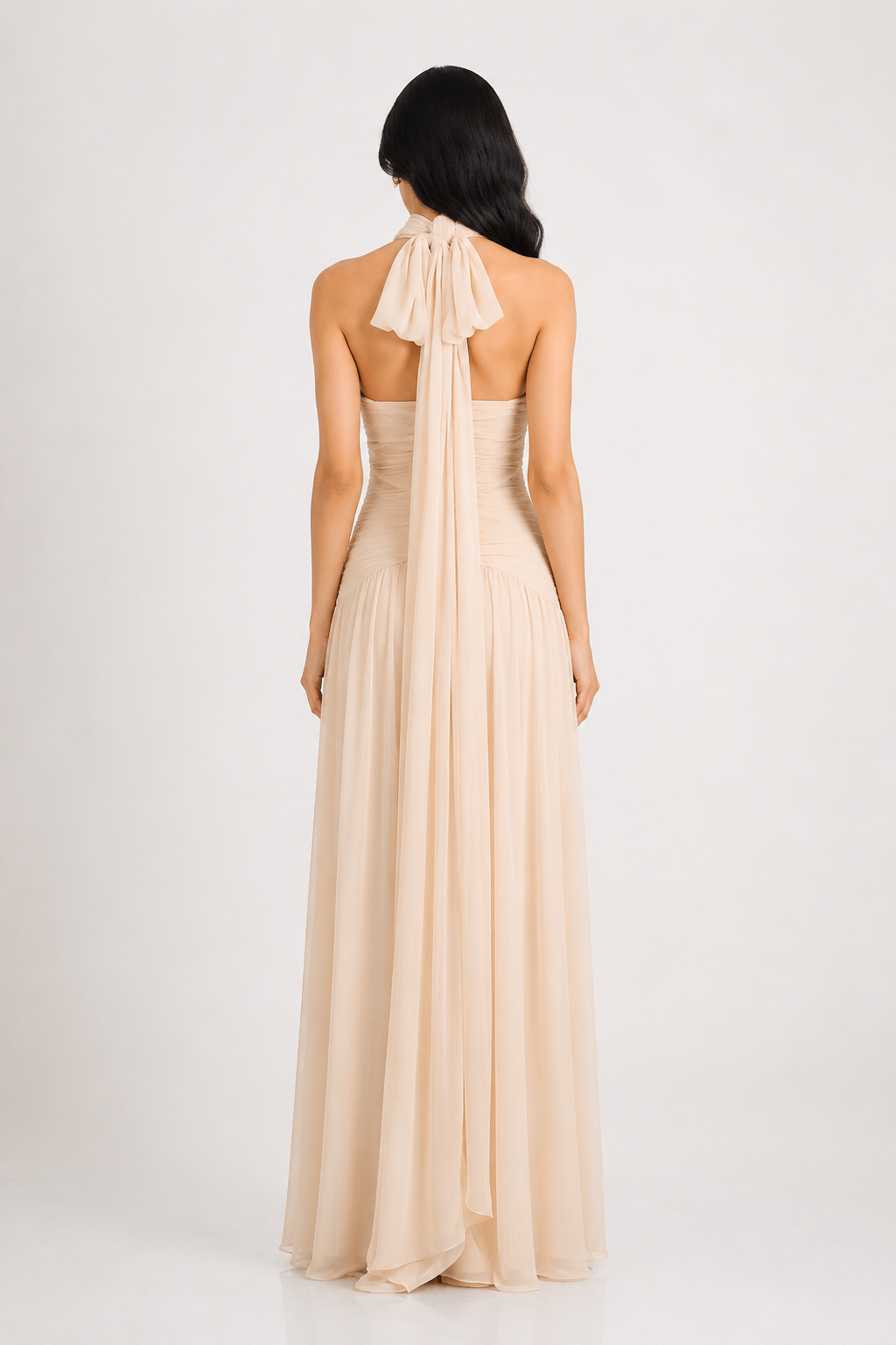 Mint Halter Chiffon Gown - Serenity
