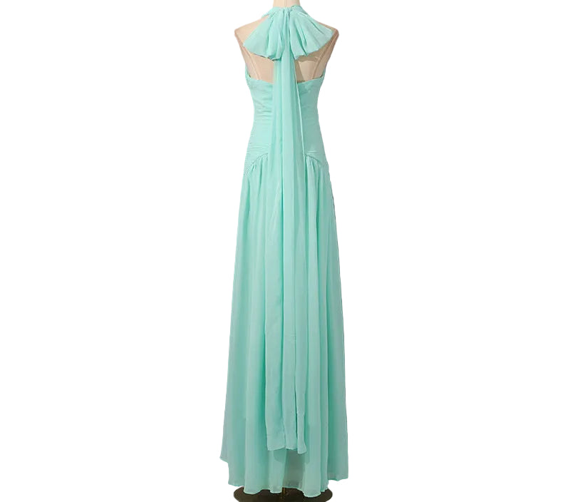 Mint Halter Chiffon Gown - Serenity