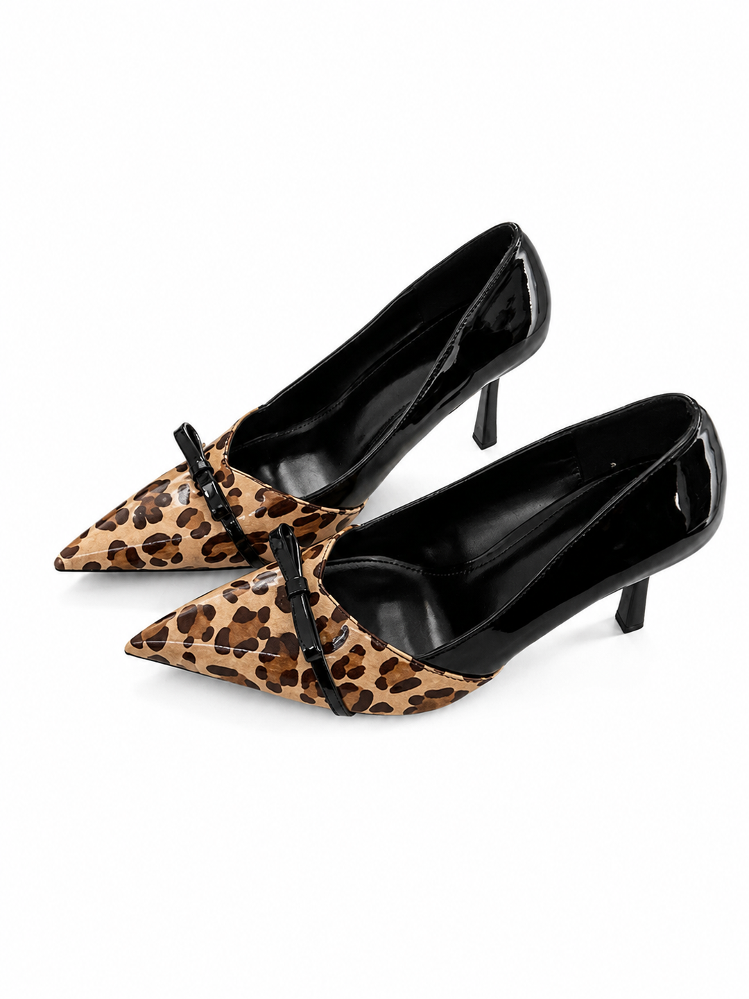 pointed toe stiletto pump with leopard contrast – SAVANNA