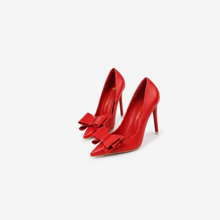 Bow Accent Pointed Toe Stiletto Heels – LIMONÉ