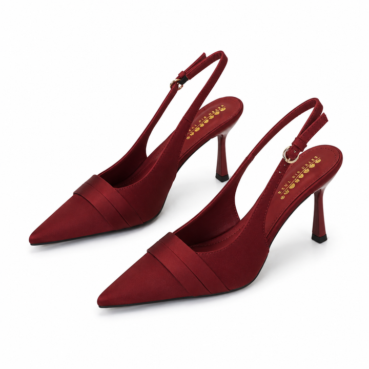 Purple Satin Slingback Pointed Heels – VIORELLE