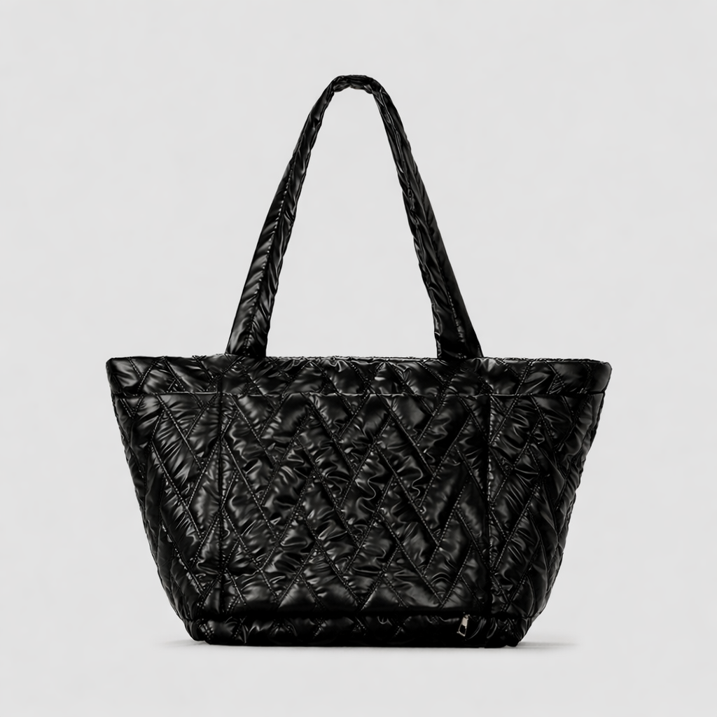 quilted oversized tote bag with padded straps – PUFFER
