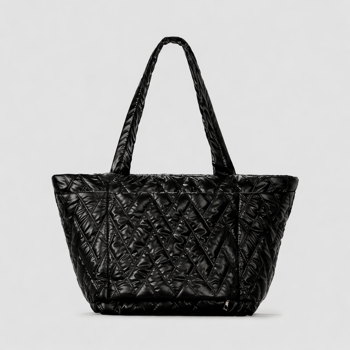 quilted oversized tote bag with padded straps – PUFFER