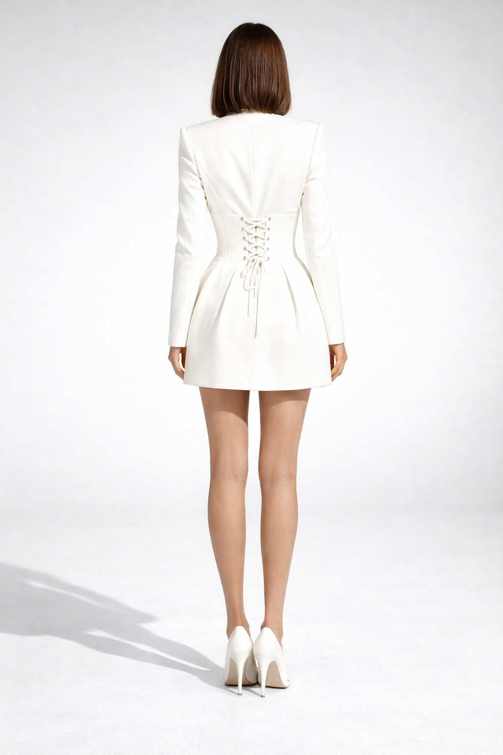 Black Corset Blazer Mini Dress-RALA