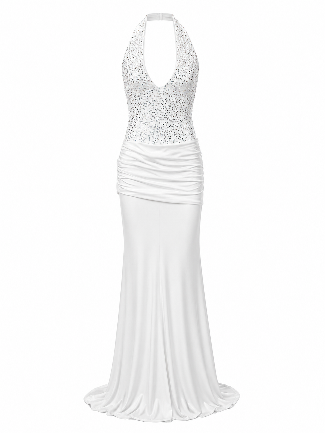 Sequin Halter Mermaid Evening Gown - Radiance