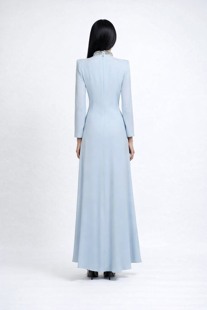 high-neck maxi dress with crystal embellishments – SERENITY