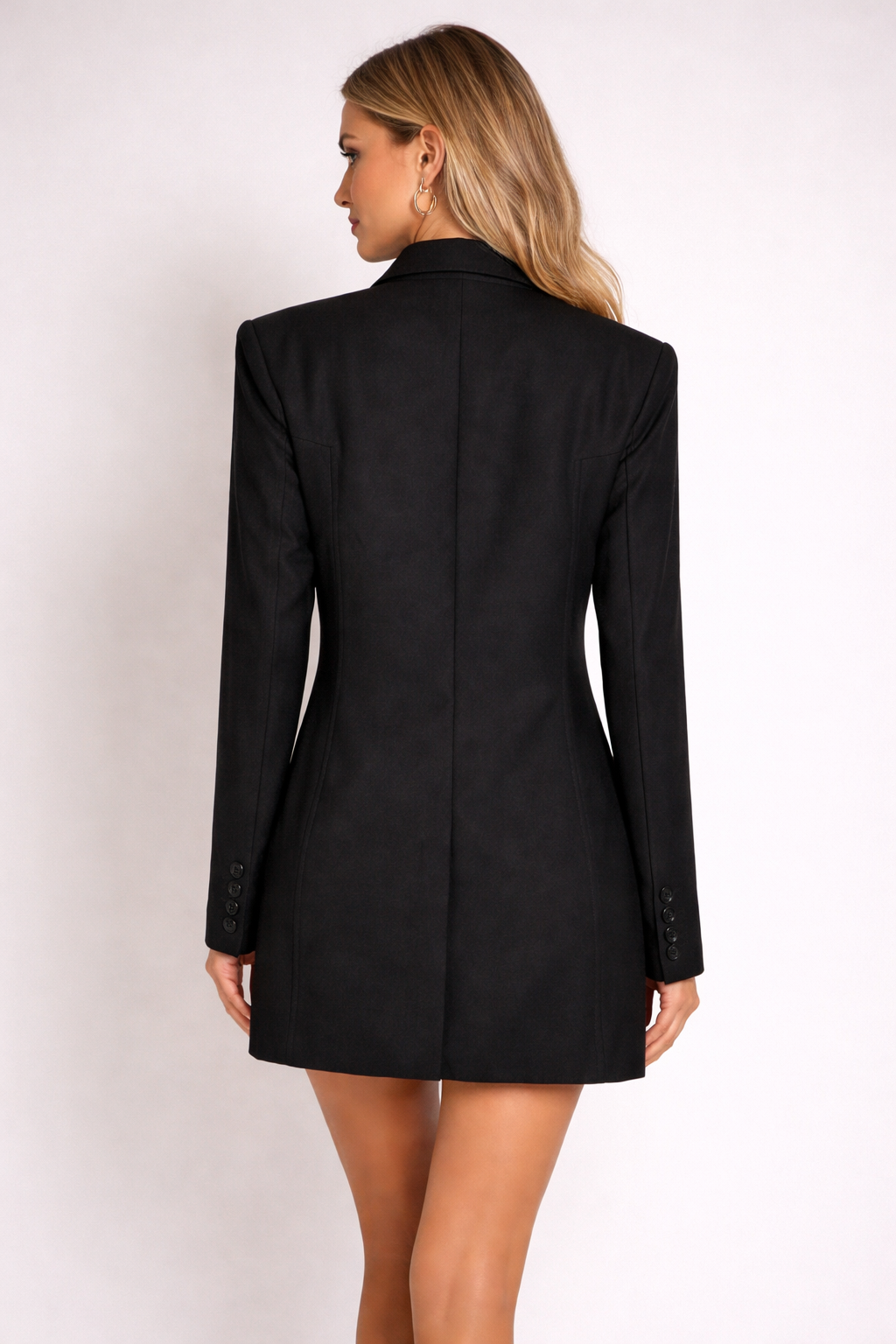 oversized blazer with feather trim detailing – NOIRÉ