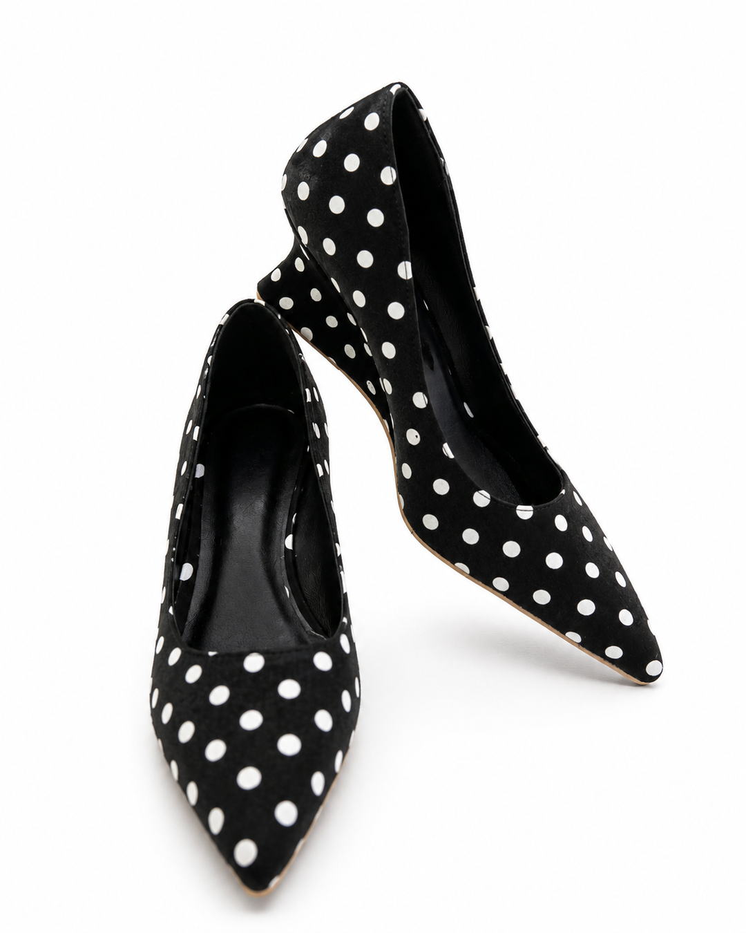 Polka Dot Pointed Heel Shoes - Vintage