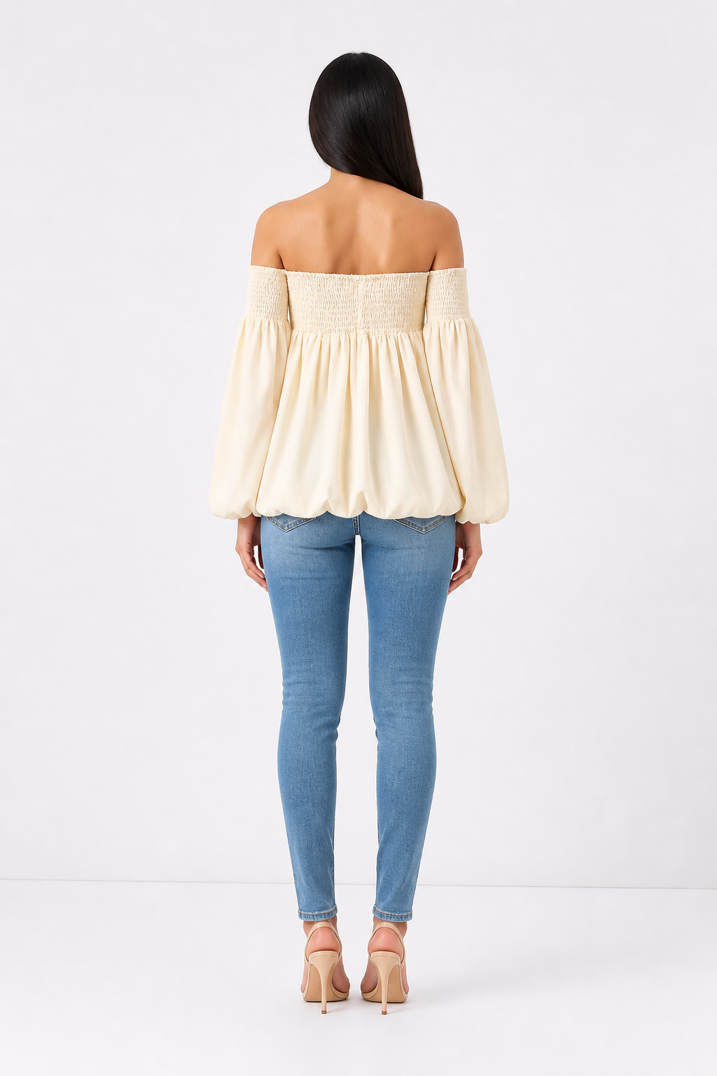 Buttercream Off-Shoulder Draped Blouse – ÉLARA