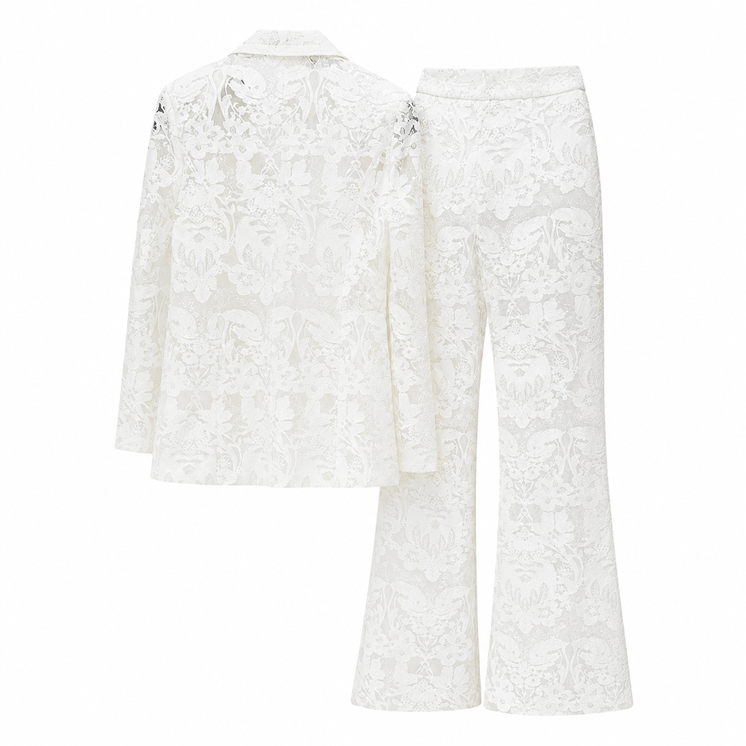 Ivory Lace Blazer & Pants Set – VALÉRIA