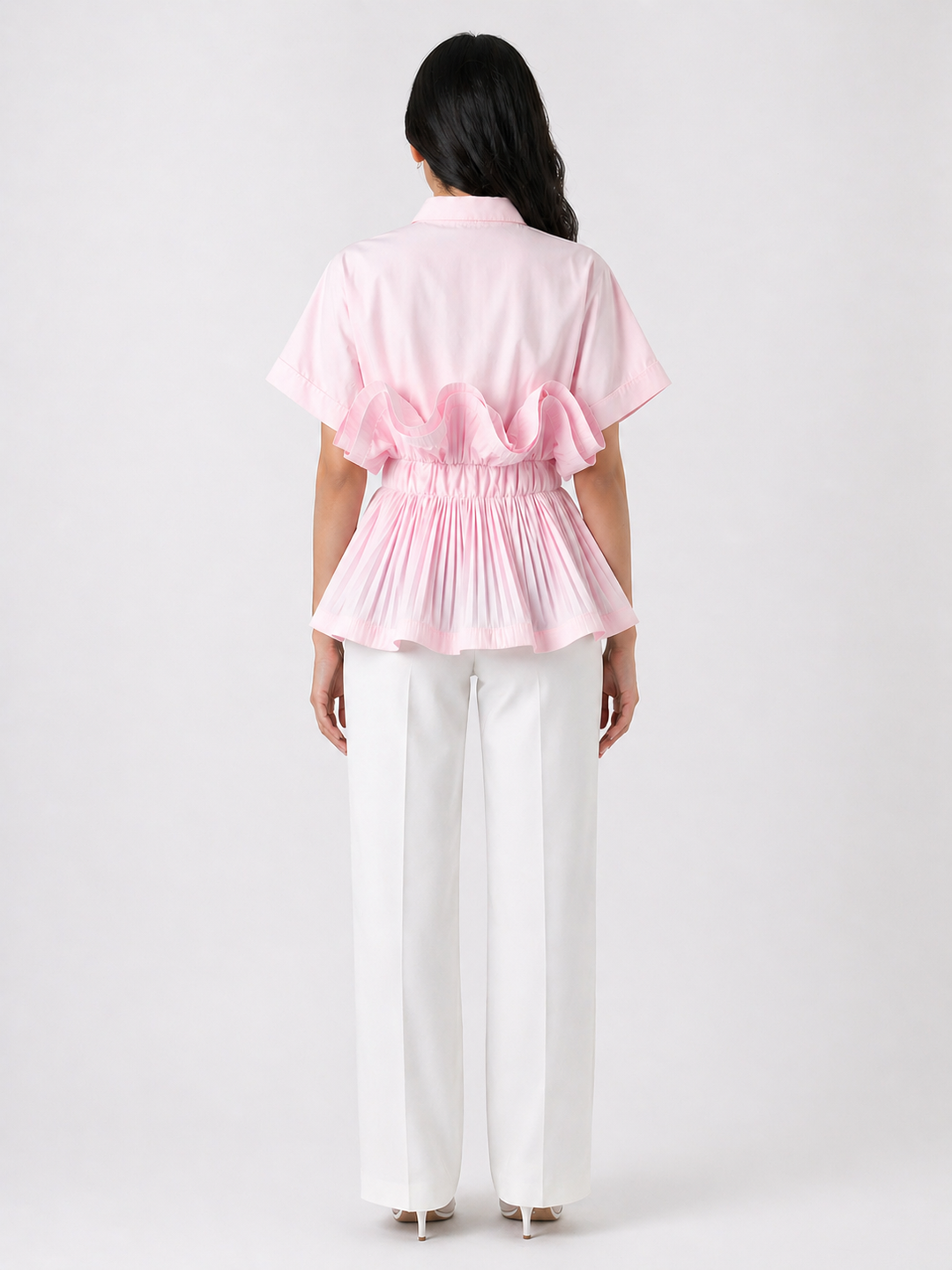 Blush Layered Ruffle Shirt – LUMINA