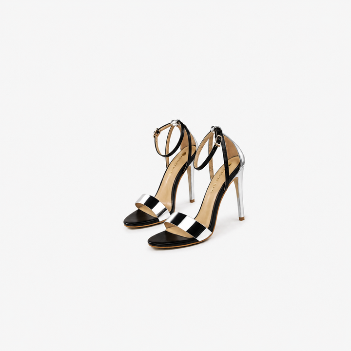 Minimalist Metallic Strap Stiletto Sandals – AURÉLIA