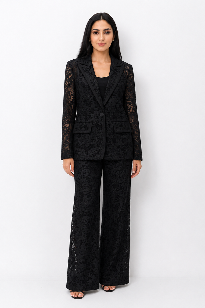 Ivory Lace Blazer & Pants Set – VALÉRIA