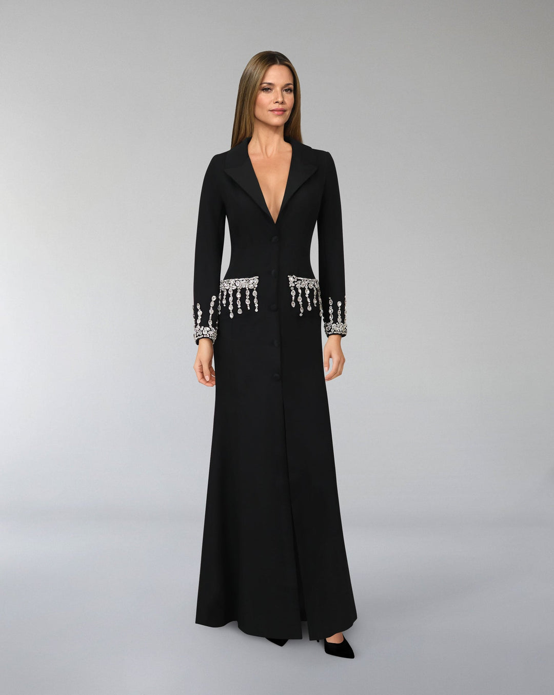Tailored Blazer dress with beaded pockets/cuffs ODD-Mollen