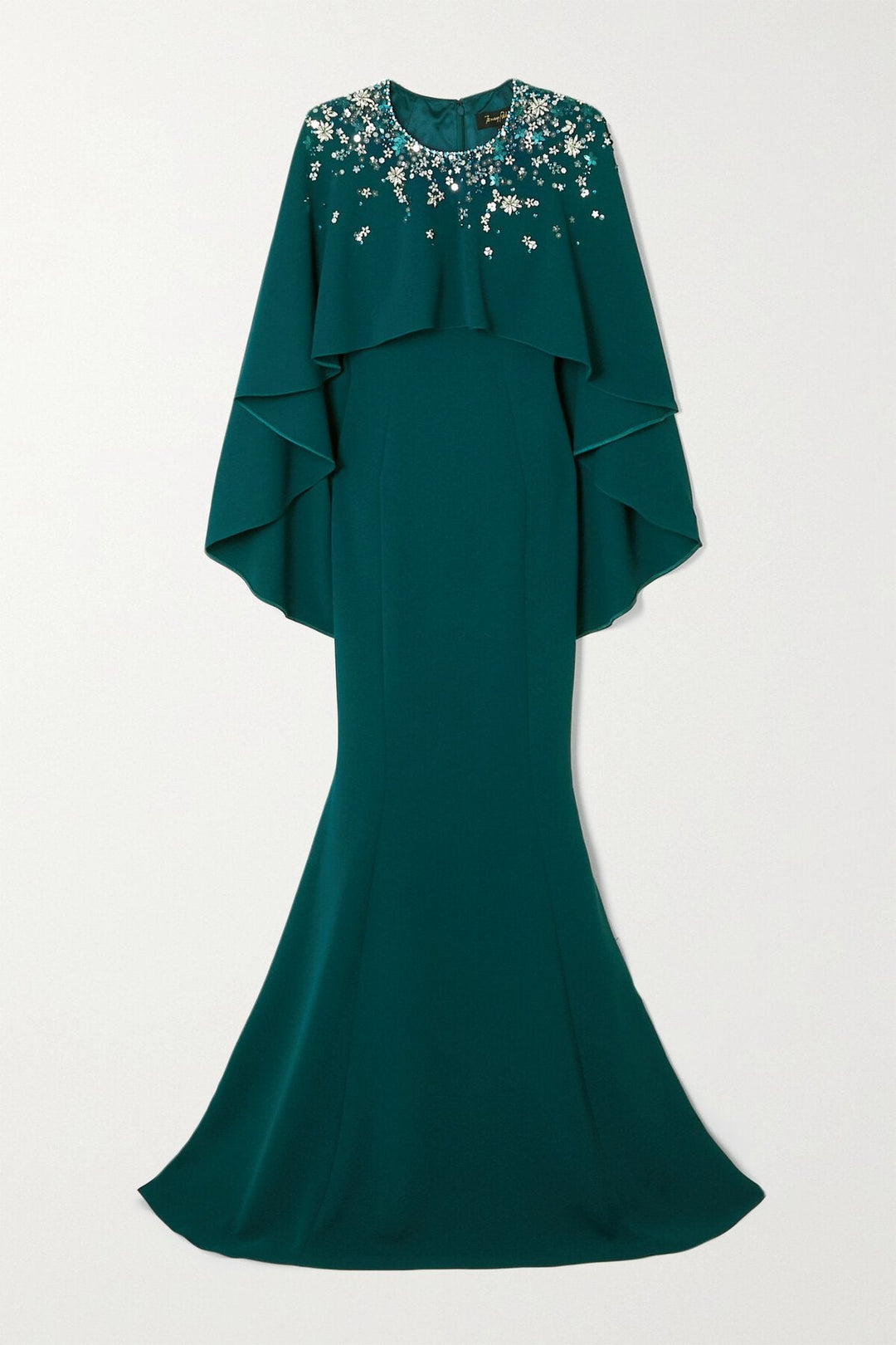 Embellished cape-sleeve gown – Lunas