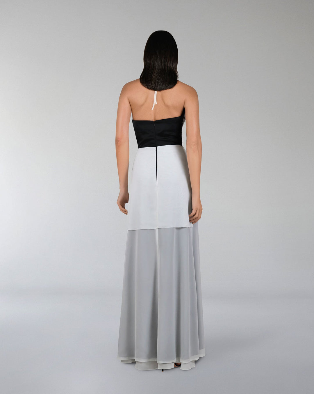 beaded dress with halter neckline and layered skirt-ODD-Reverie