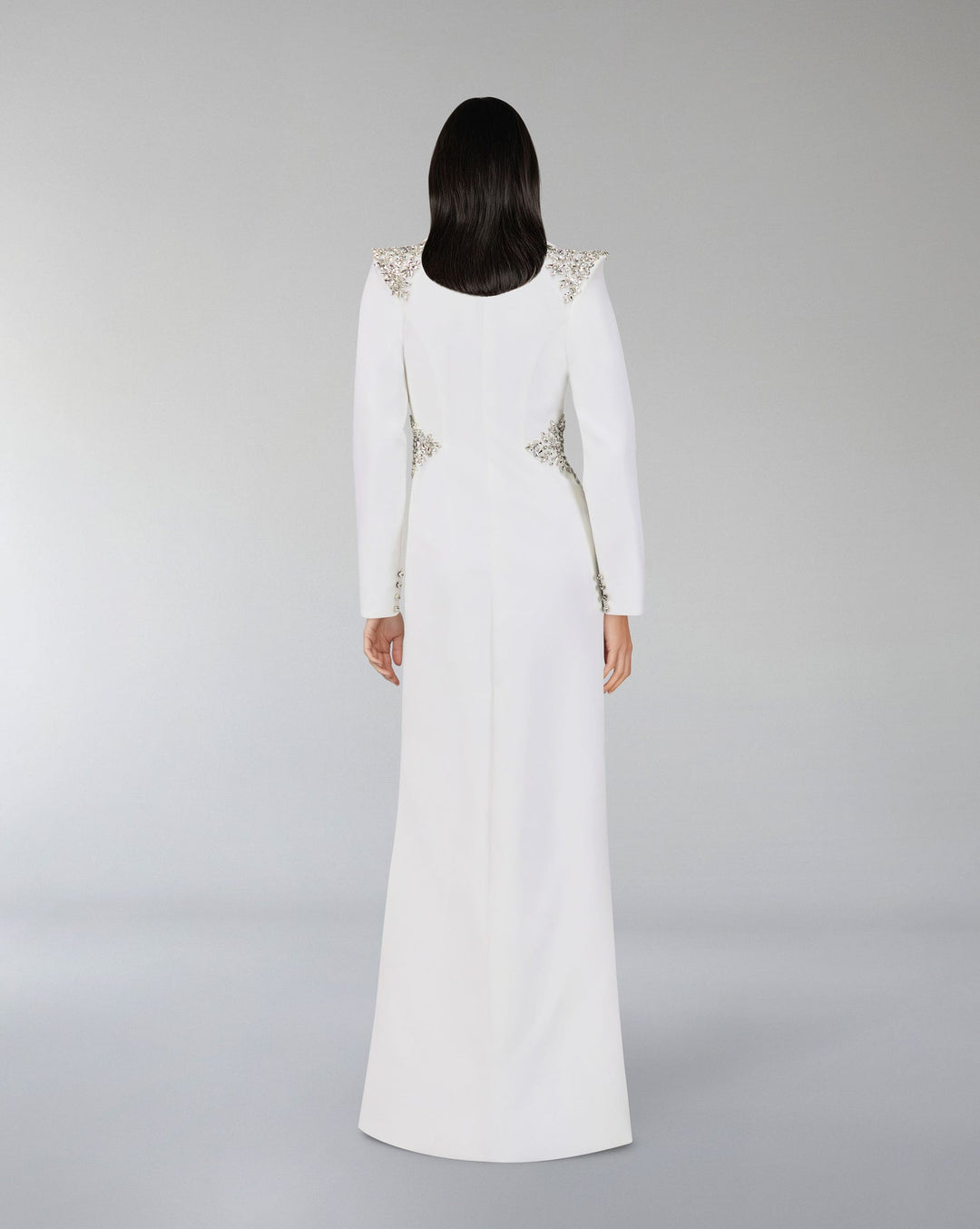 Beaded blazer dress with sharp shoulder-ODD-Sisley