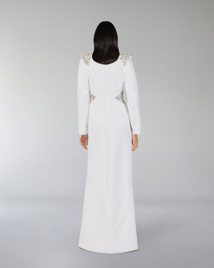 Beaded blazer dress with sharp shoulder-ODD-Sisley